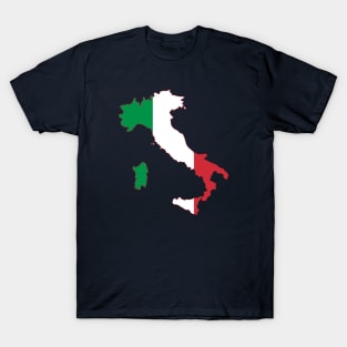 Italy Rugby Fan Bandiera d'Italia Flag Map T-Shirt